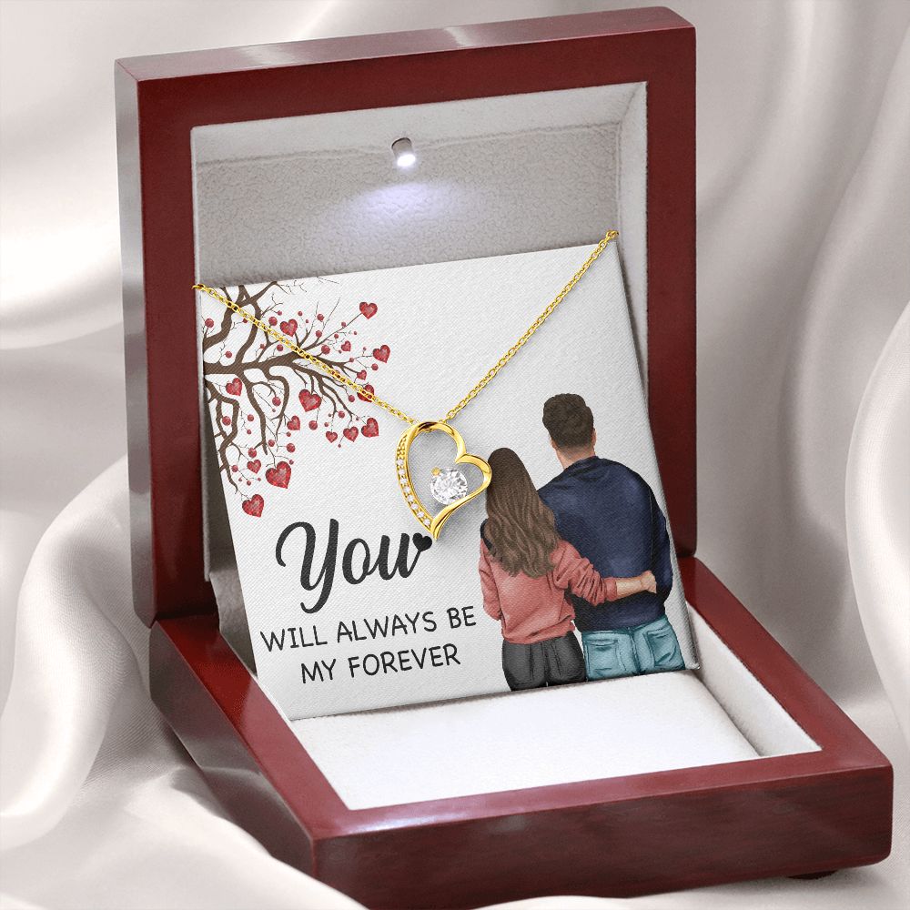 You WIll Always Be My Forever Forever Necklace w Message Card-Express Your Love Gifts
