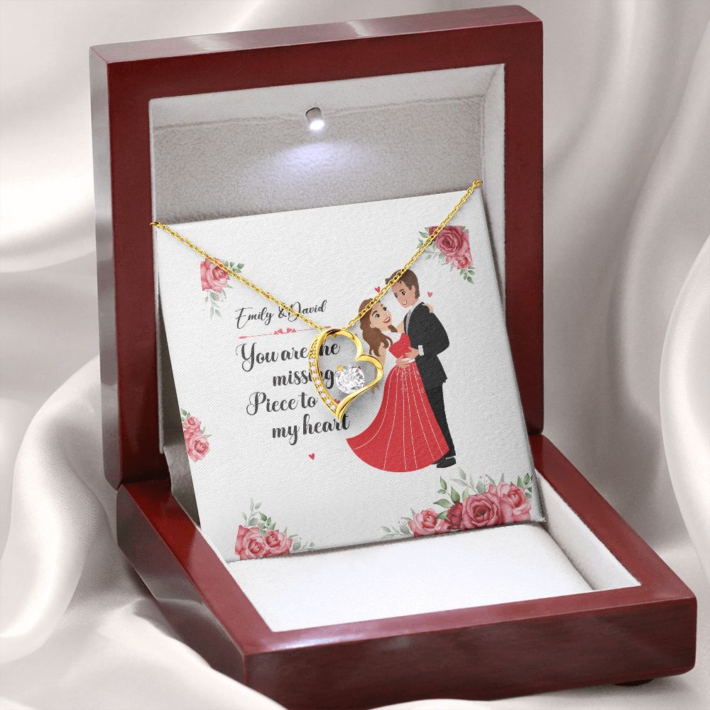 You Are The Missing Piece to My Heart Forever Necklace w Message Card-Express Your Love Gifts