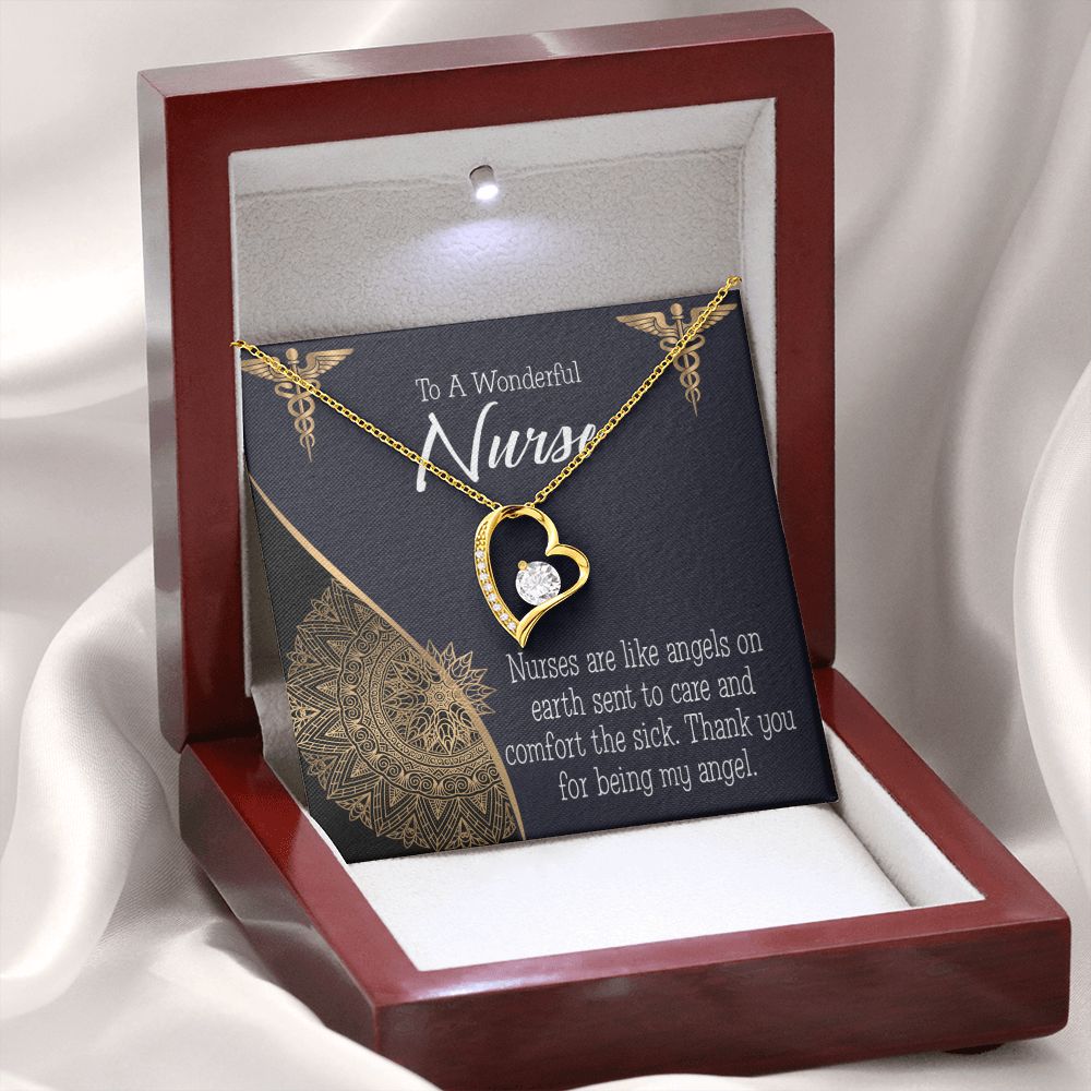 Nurses are Like Angels Forever Necklace w Message Card-Express Your Love Gifts
