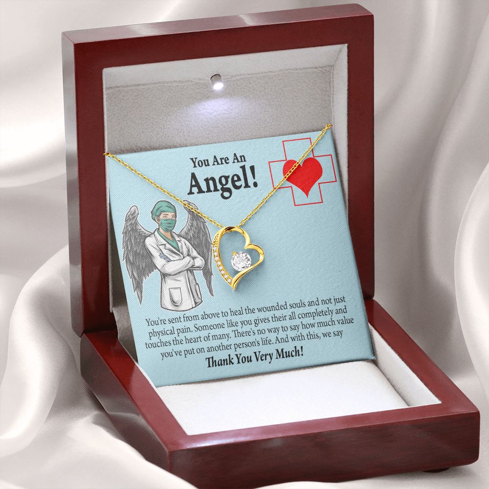 You Are an Angel Nurse Forever Necklace w Message Card-Express Your Love Gifts