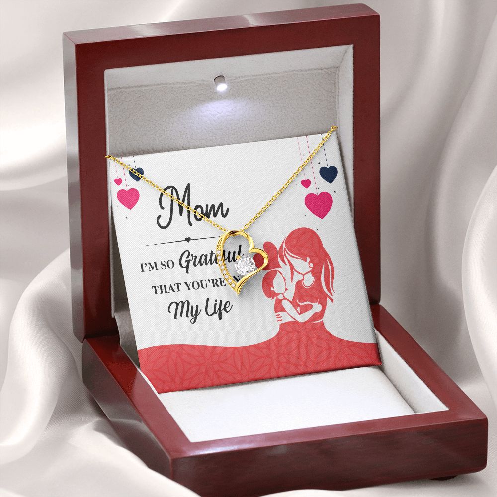Mom I'm So Grateful Forever Necklace w Message Card-Express Your Love Gifts