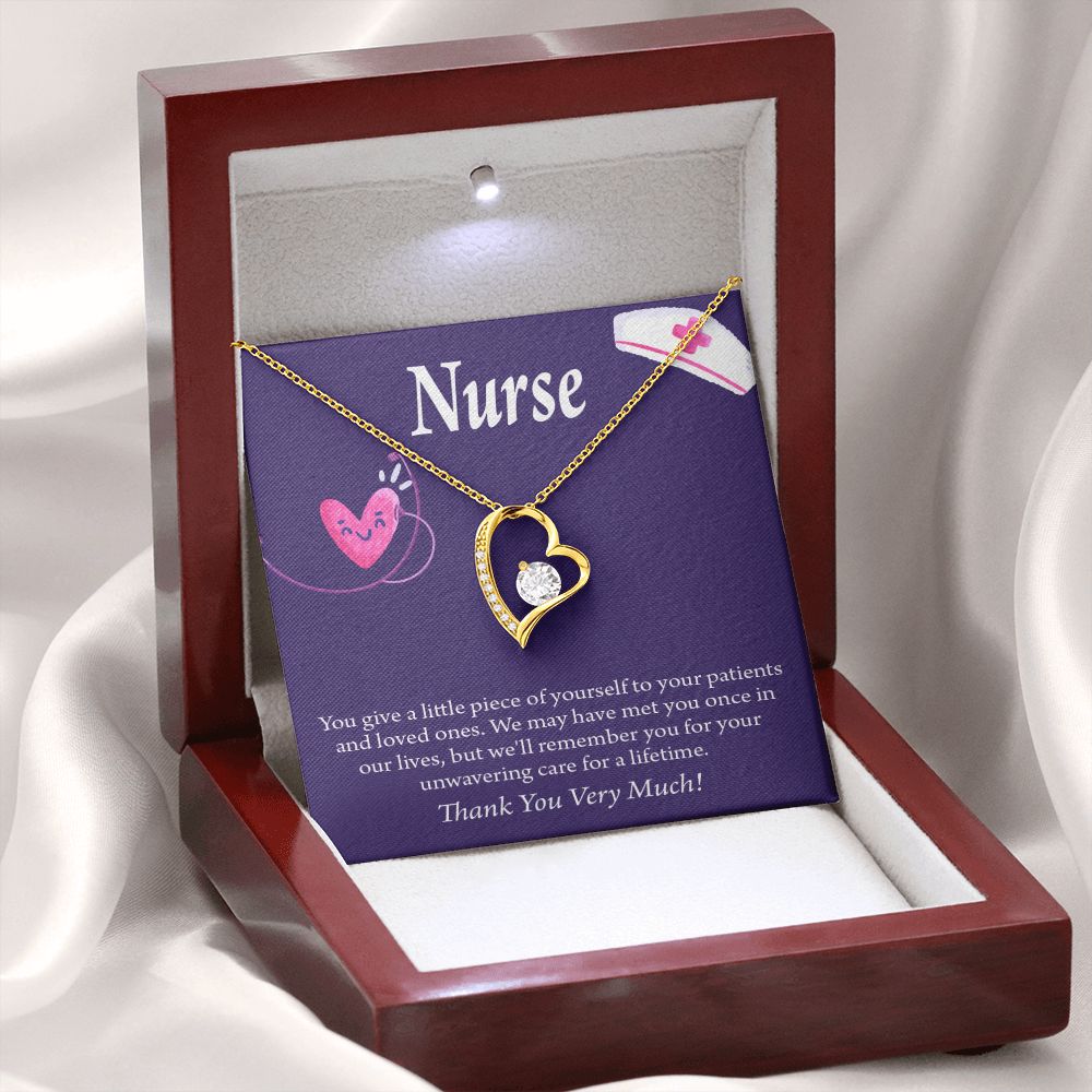 Remarkable Nurse Forever Necklace w Message Card-Express Your Love Gifts