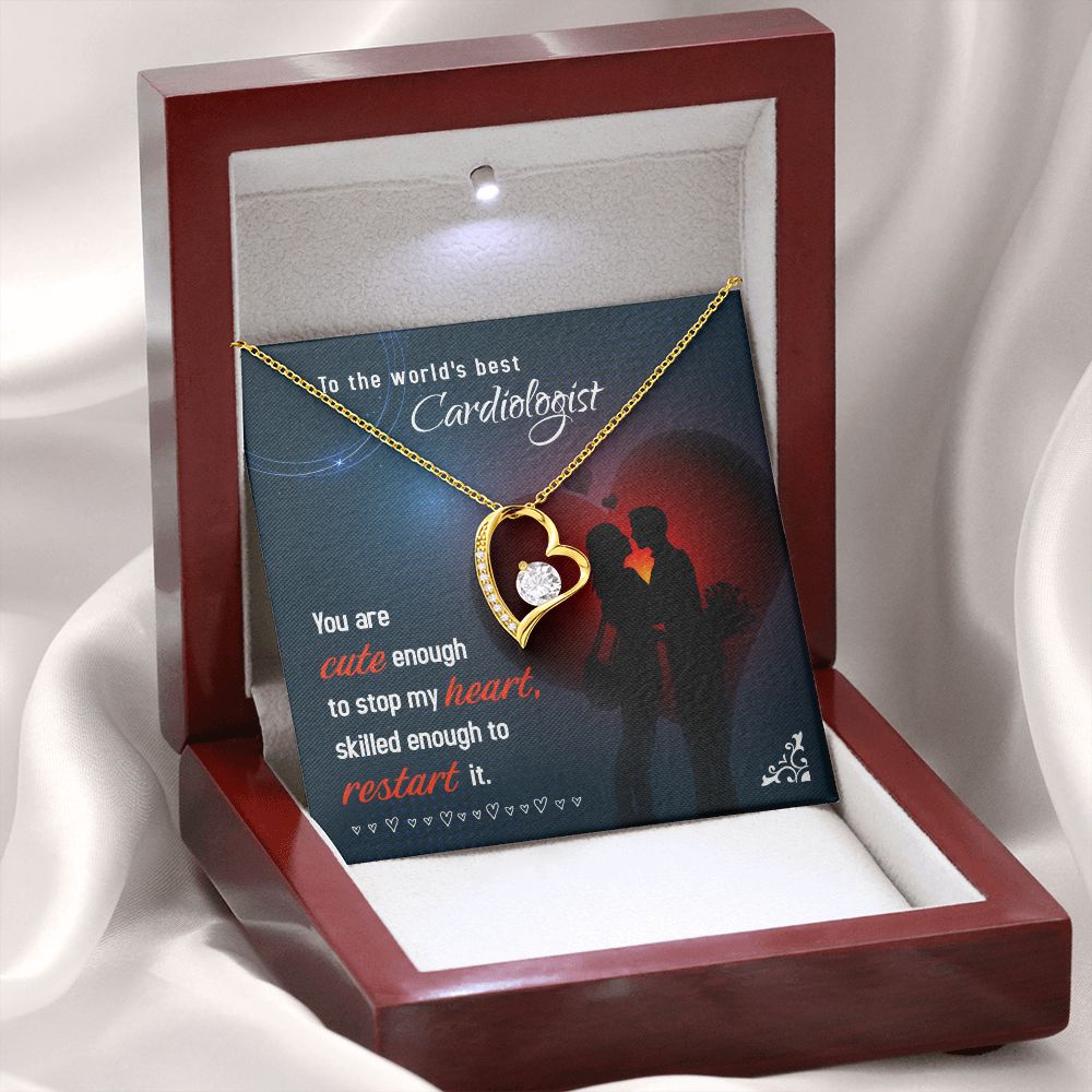 Cute Enough to Stop Forever Necklace w Message Card-Express Your Love Gifts