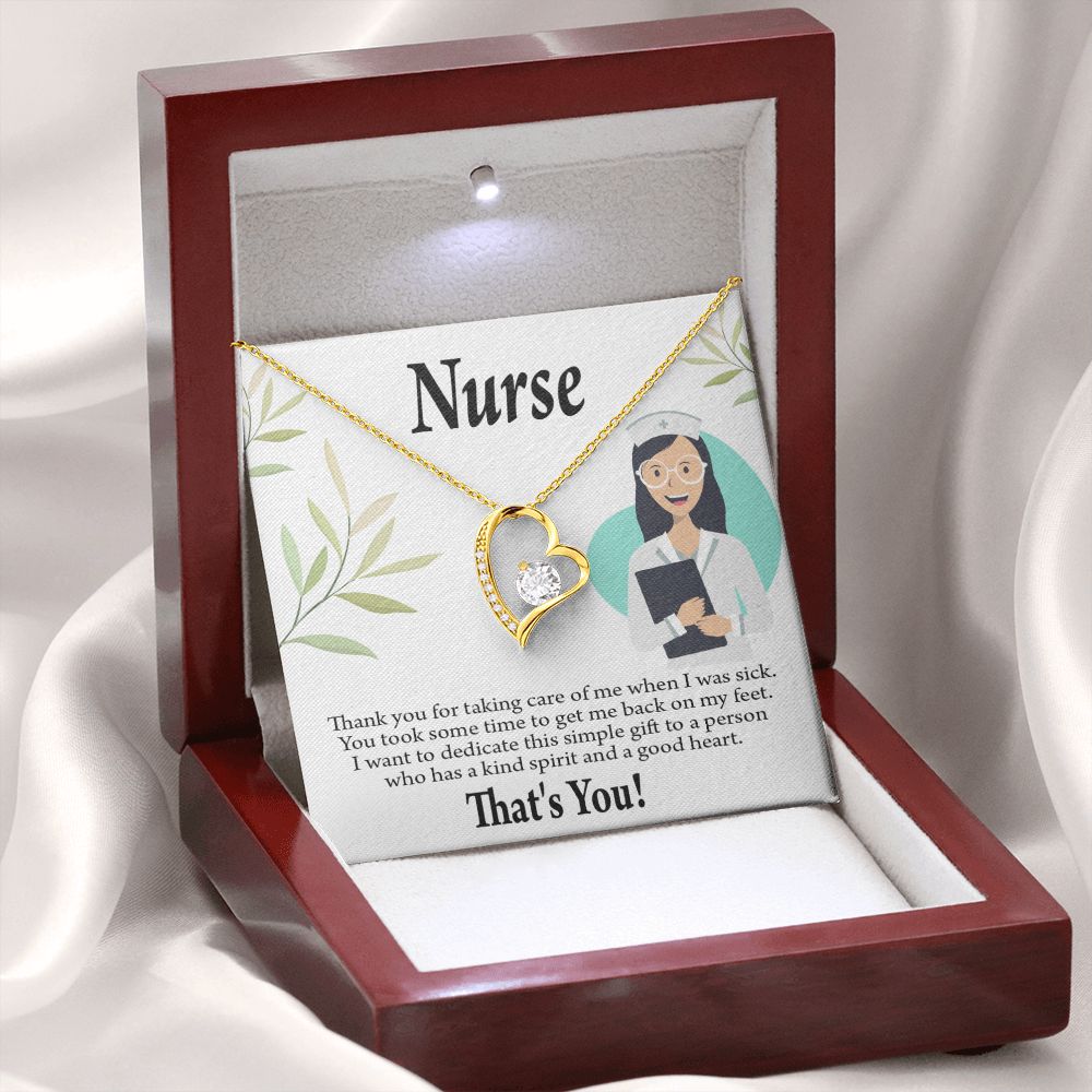 Simple Thank You Nurse Forever Necklace w Message Card-Express Your Love Gifts