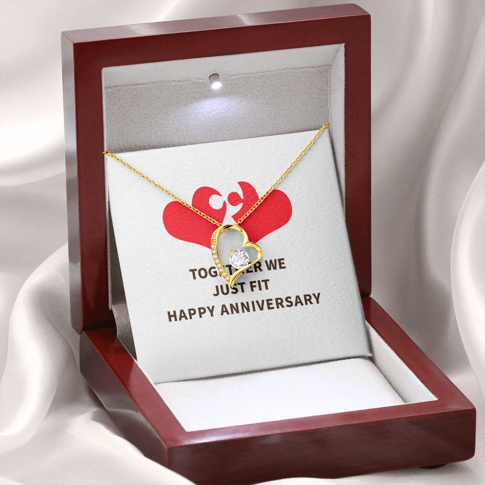 Together We Just Fit Forever Necklace w Message Card-Express Your Love Gifts