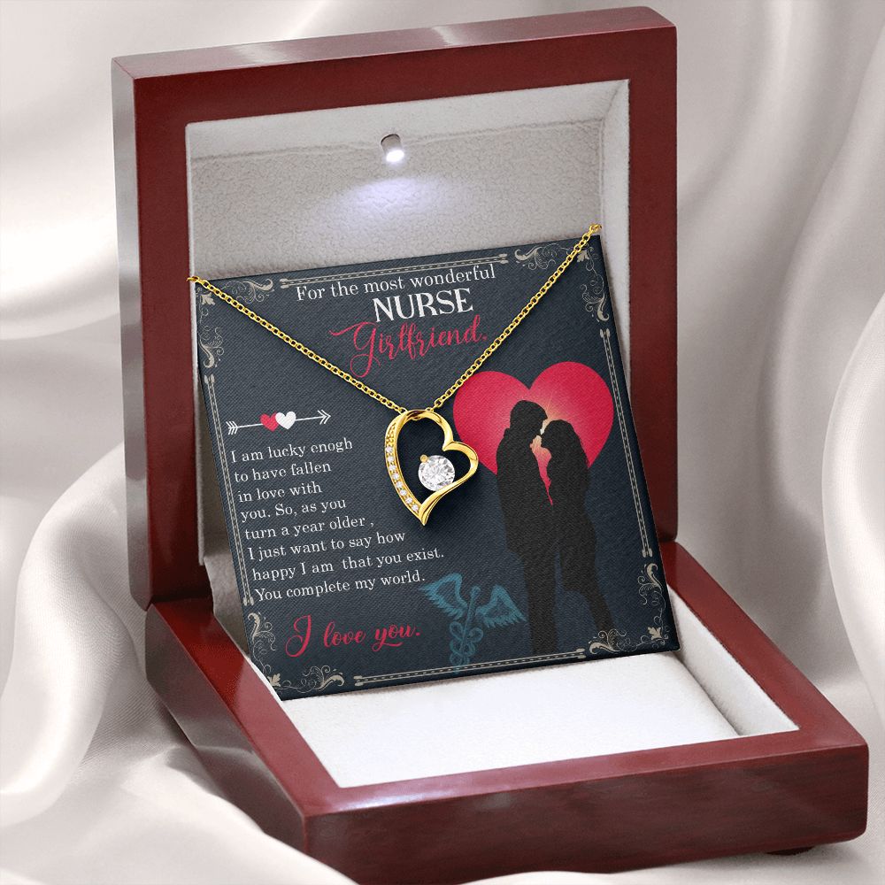 For the most wonderful nurse girlfriend Forever Necklace w Message Card-Express Your Love Gifts
