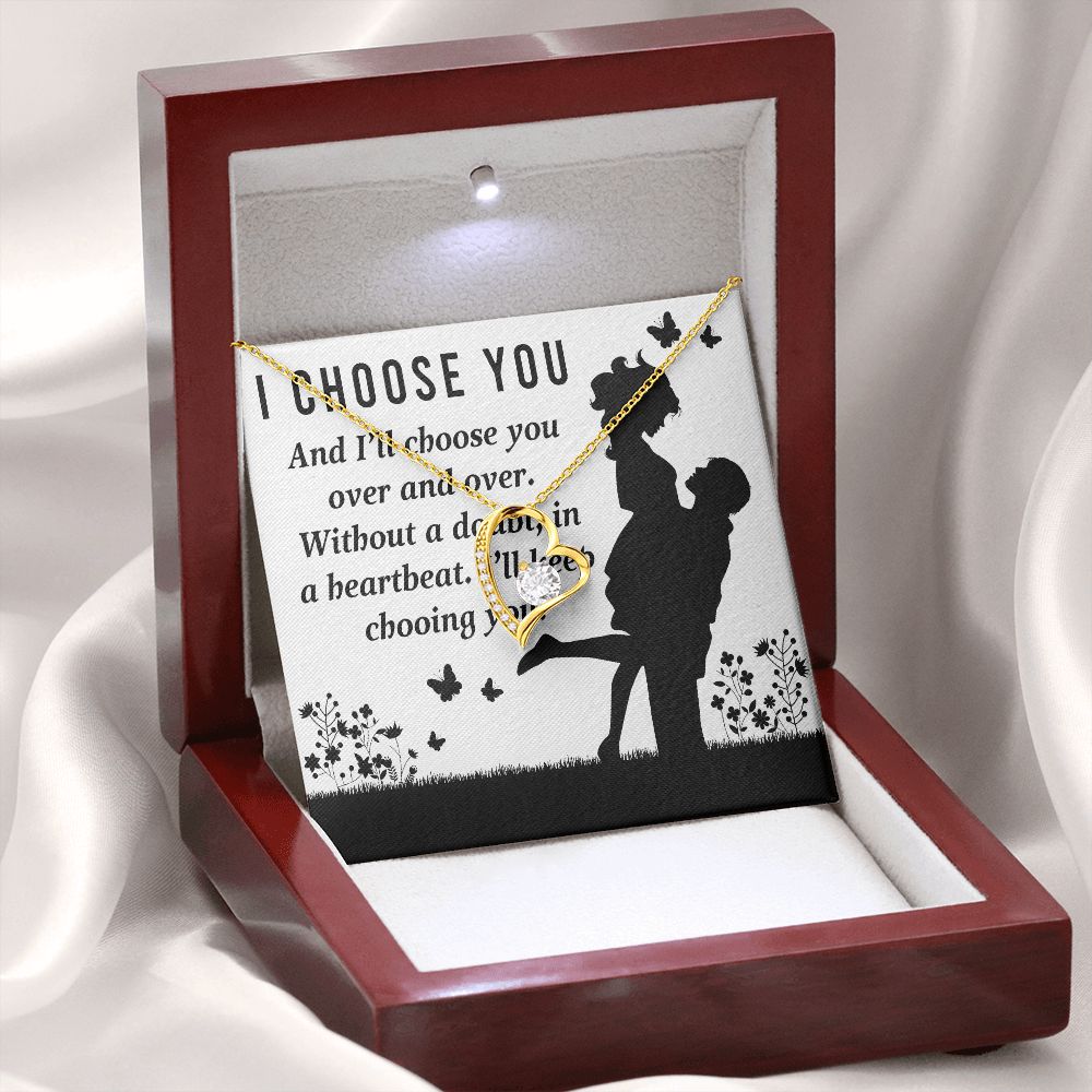 I Choose You Forever Necklace w Message Card-Express Your Love Gifts