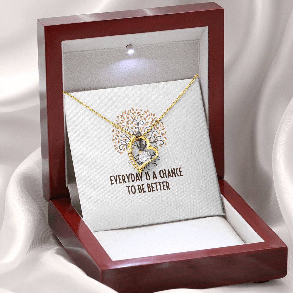 Everyday is a Chance Forever Necklace w Message Card-Express Your Love Gifts