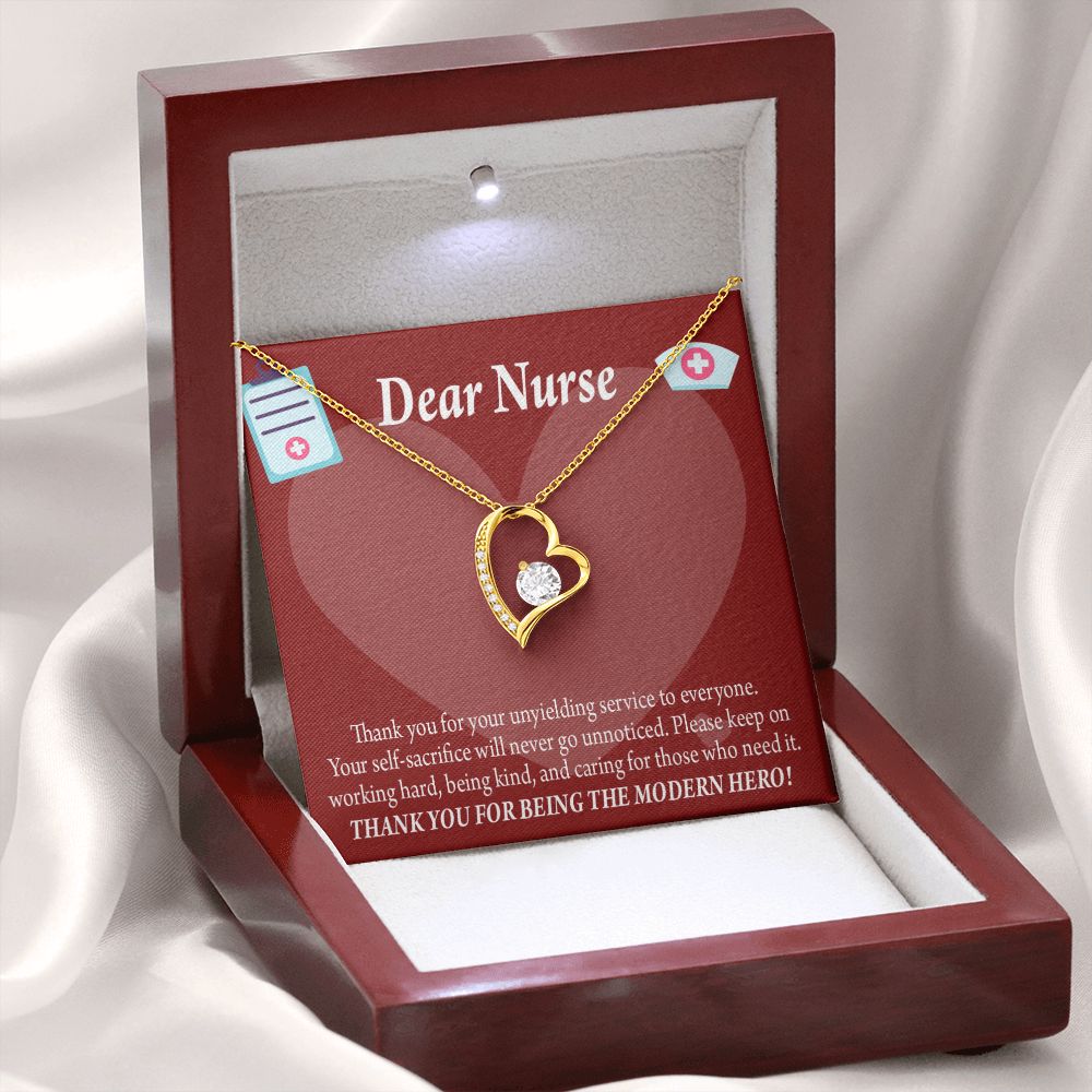 Thank You Ideas Nurses and Caregivers Forever Necklace w Message Card-Express Your Love Gifts