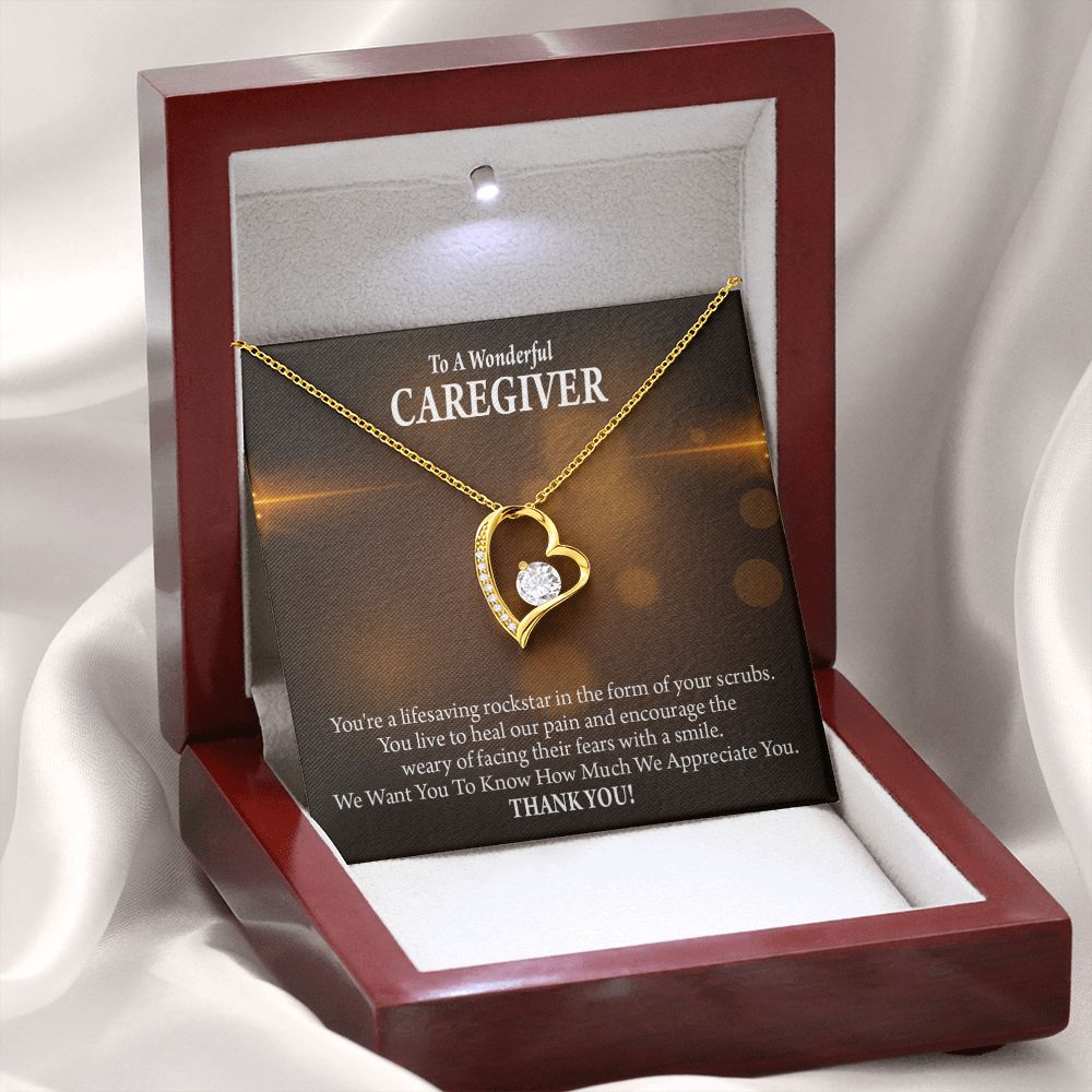 Rockstar Caregiver Forever Necklace w Message Card-Express Your Love Gifts