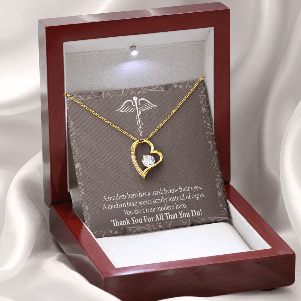 Medical Hero Appreciation Forever Necklace w Message Card-Express Your Love Gifts