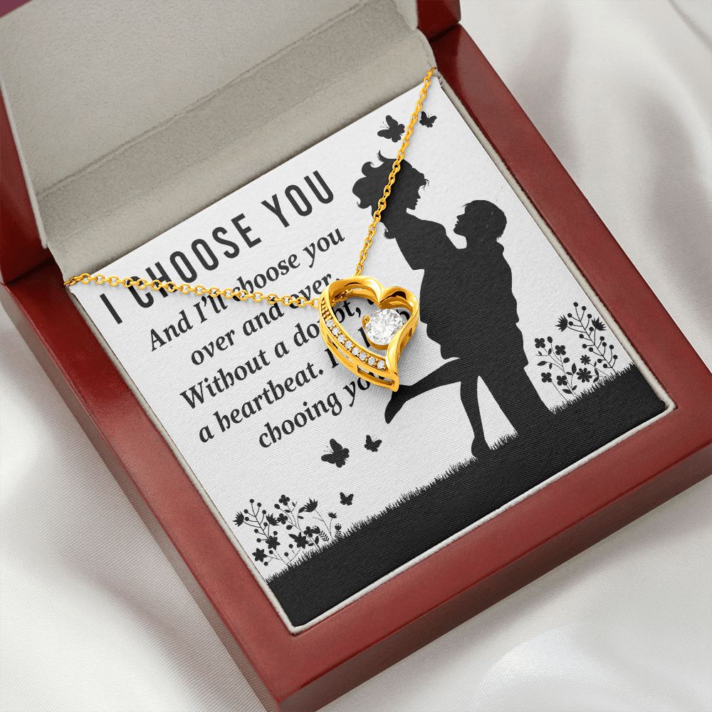 I Choose You Forever Necklace w Message Card-Express Your Love Gifts