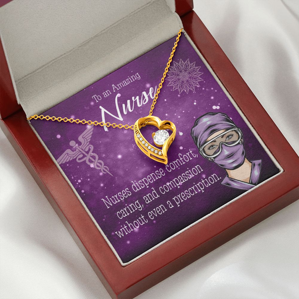 Nurse RN Caduceus Forever Necklace w Message Card-Express Your Love Gifts