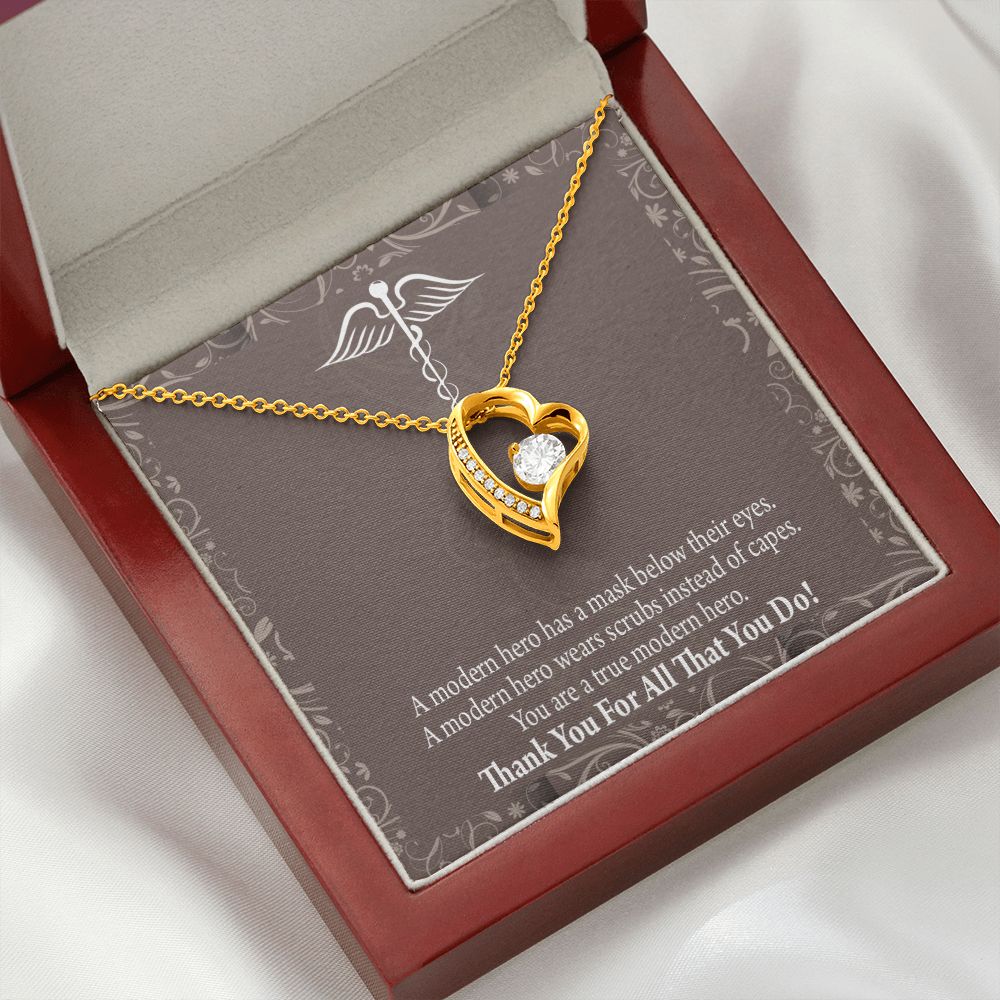 Medical Hero Appreciation Forever Necklace w Message Card-Express Your Love Gifts