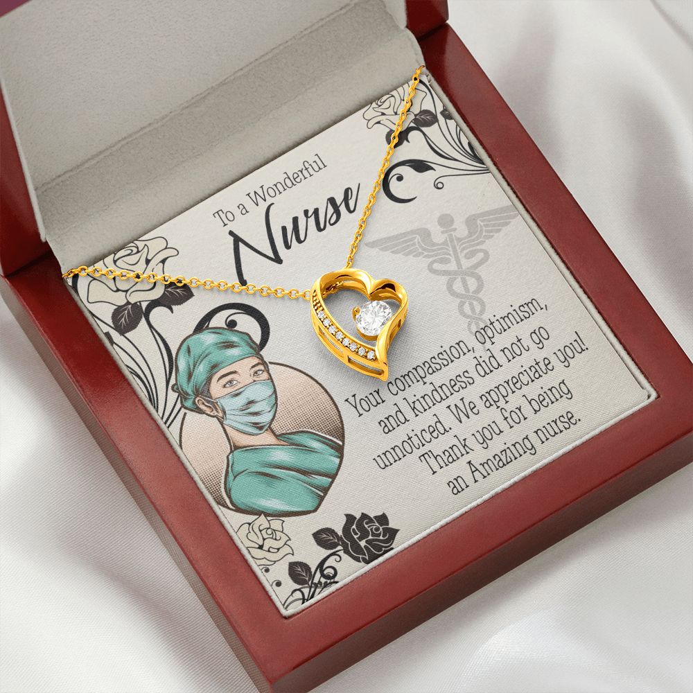 Thank Your Nurse Gift Forever Necklace w Message Card-Express Your Love Gifts