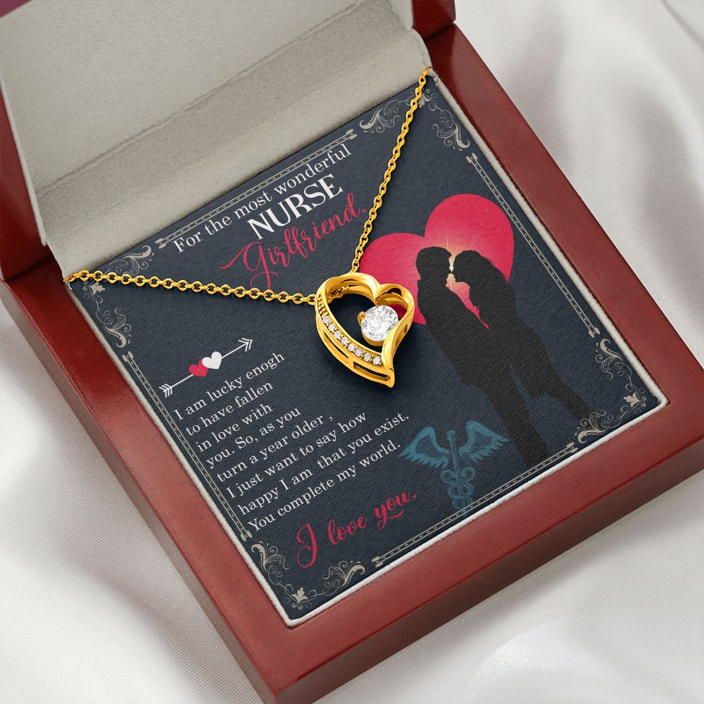 For the most wonderful nurse girlfriend Forever Necklace w Message Card-Express Your Love Gifts
