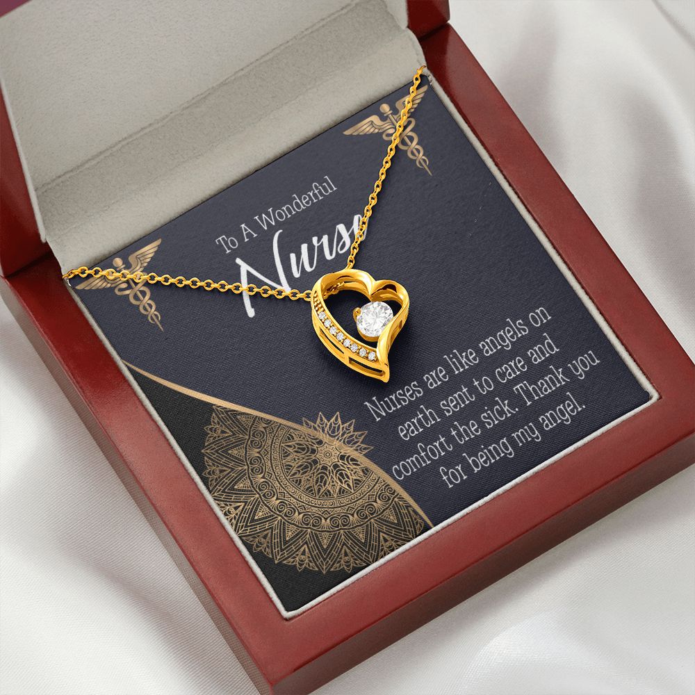 Nurses are Like Angels Forever Necklace w Message Card-Express Your Love Gifts