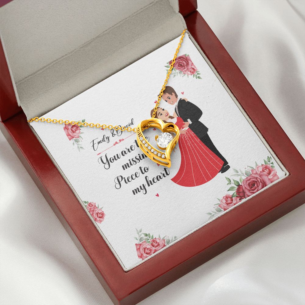 You Are The Missing Piece to My Heart Forever Necklace w Message Card-Express Your Love Gifts