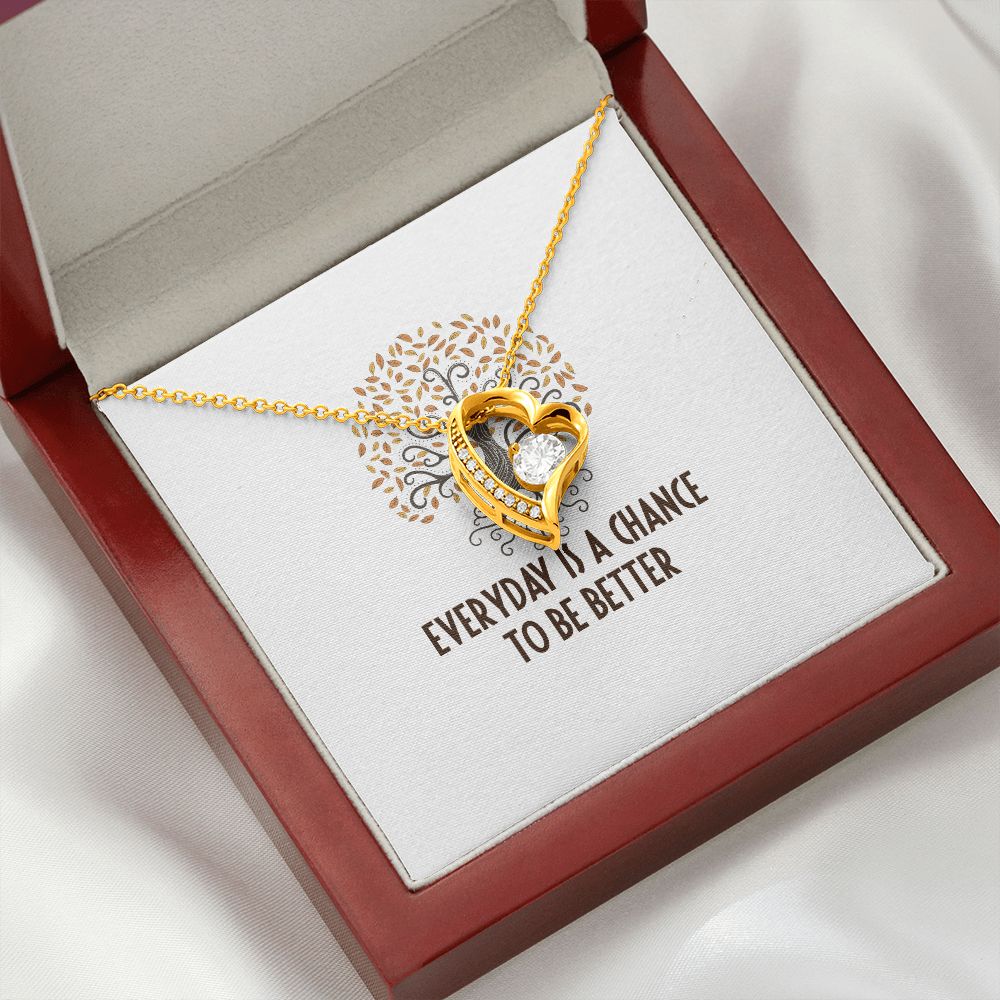 Everyday is a Chance Forever Necklace w Message Card-Express Your Love Gifts