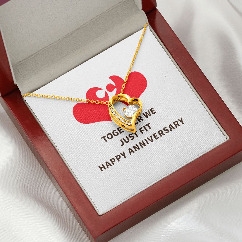 Together We Just Fit Forever Necklace w Message Card-Express Your Love Gifts