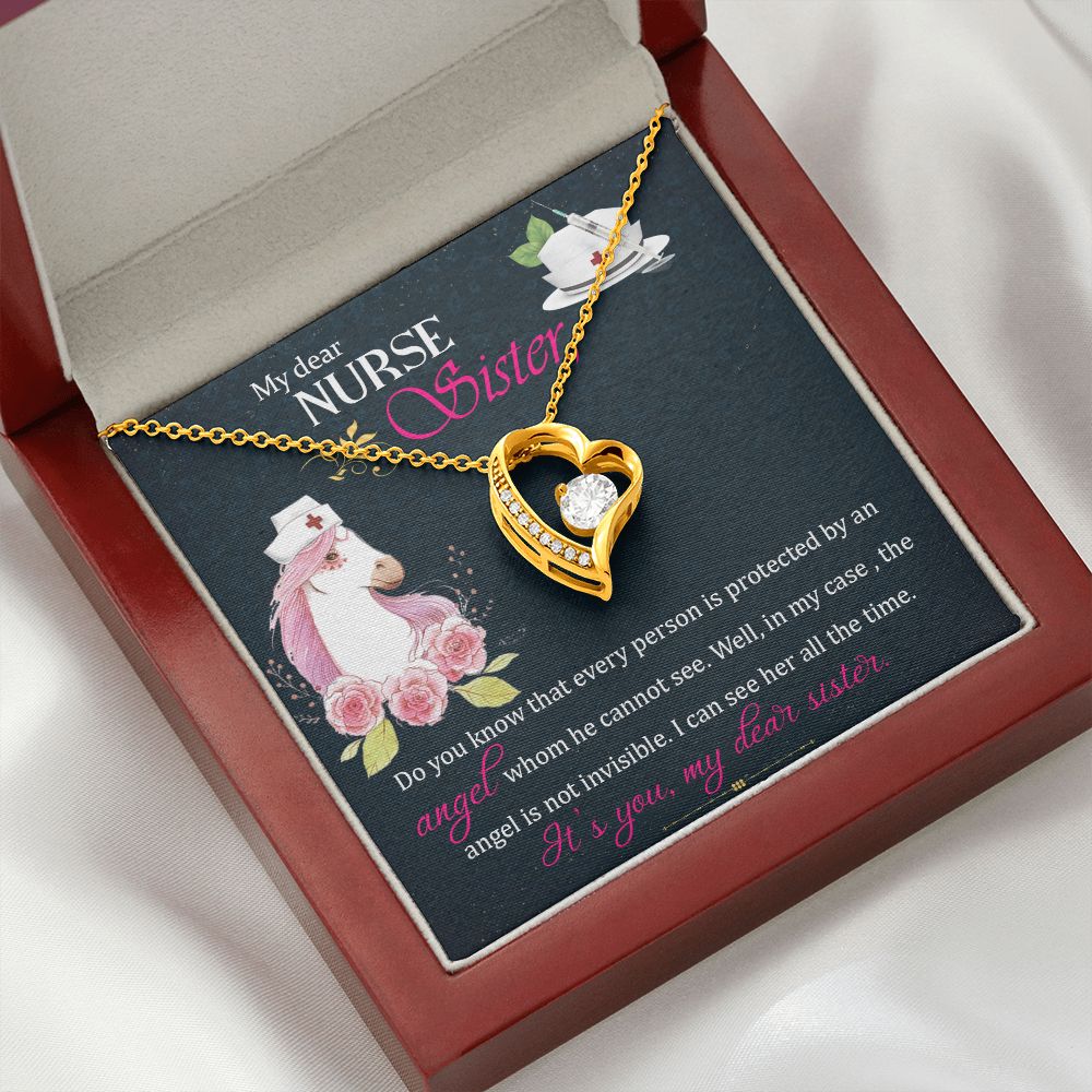 My Dear Nurse Sister Forever Necklace w Message Card-Express Your Love Gifts