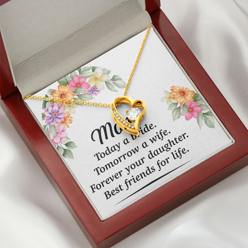 Mom Bestfriend For Life Forever Necklace w Message Card-Express Your Love Gifts