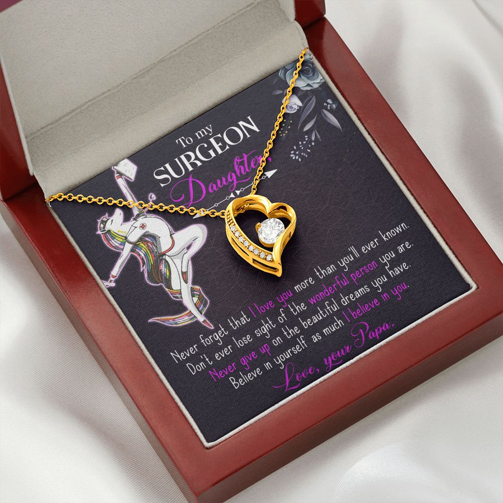 To my Surgeon Daughter Forever Necklace w Message Card-Express Your Love Gifts