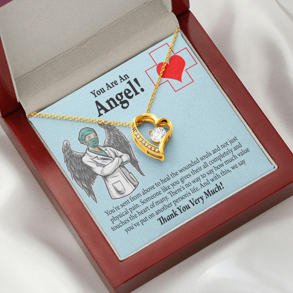 You Are an Angel Nurse Forever Necklace w Message Card-Express Your Love Gifts