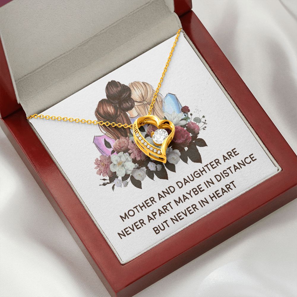 Mother and Daughter Never Apart Forever Necklace w Message Card-Express Your Love Gifts