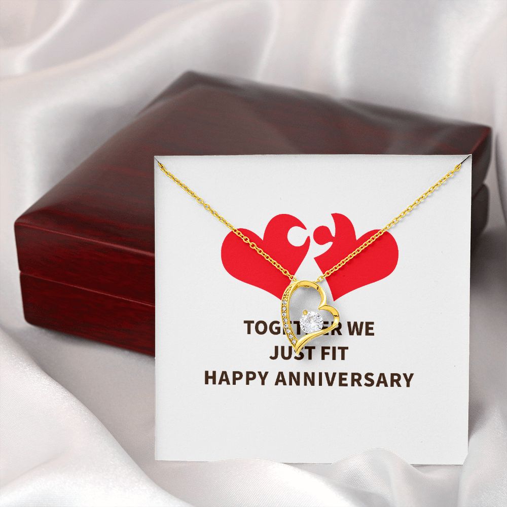 Together We Just Fit Forever Necklace w Message Card-Express Your Love Gifts