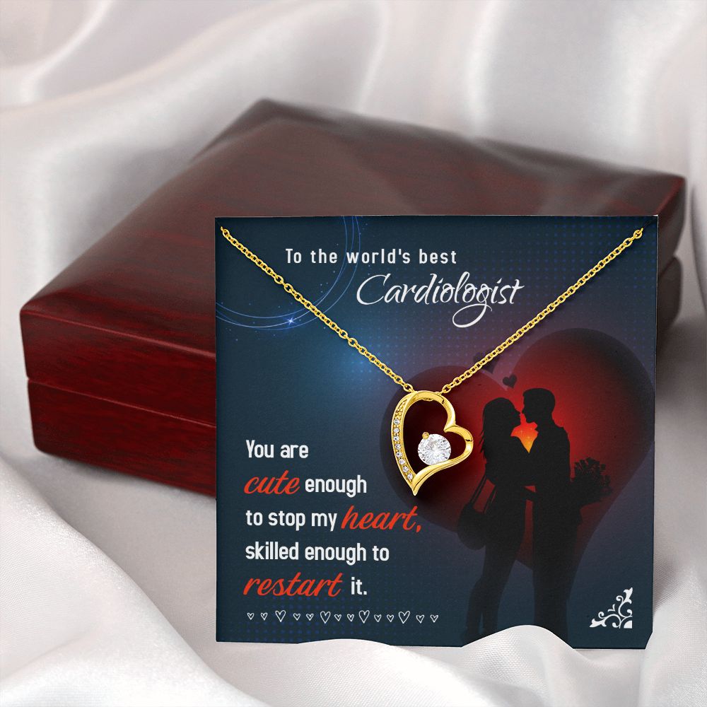 Cute Enough to Stop Forever Necklace w Message Card-Express Your Love Gifts