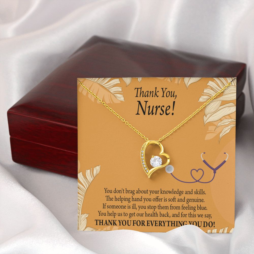 Thank You Nurse Gift Forever Necklace w Message Card-Express Your Love Gifts