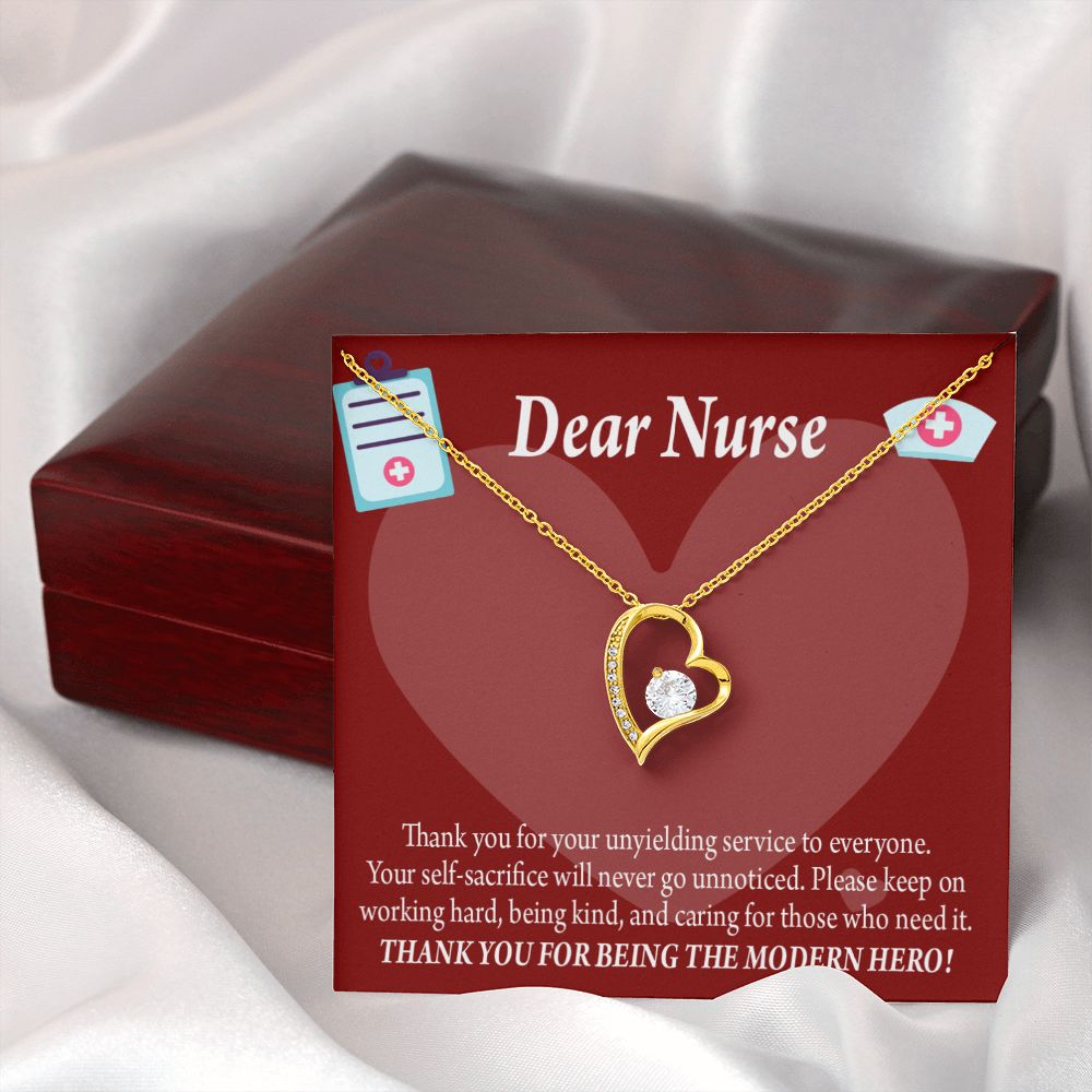 Thank You Ideas Nurses and Caregivers Forever Necklace w Message Card-Express Your Love Gifts