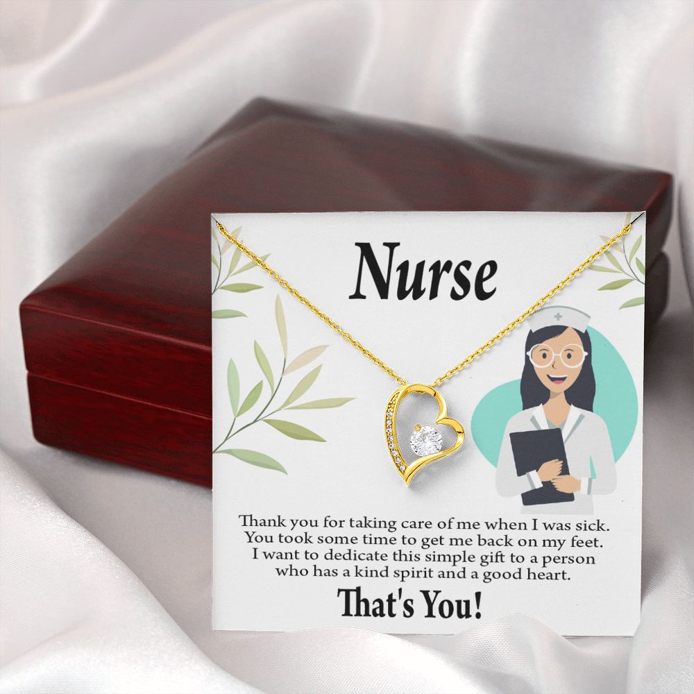 Simple Thank You Nurse Forever Necklace w Message Card-Express Your Love Gifts