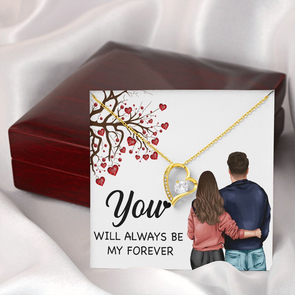 You WIll Always Be My Forever Forever Necklace w Message Card-Express Your Love Gifts