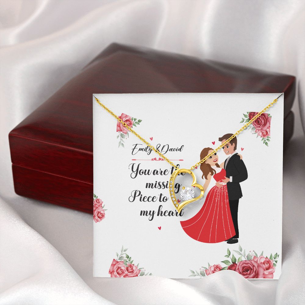 You Are The Missing Piece to My Heart Forever Necklace w Message Card-Express Your Love Gifts