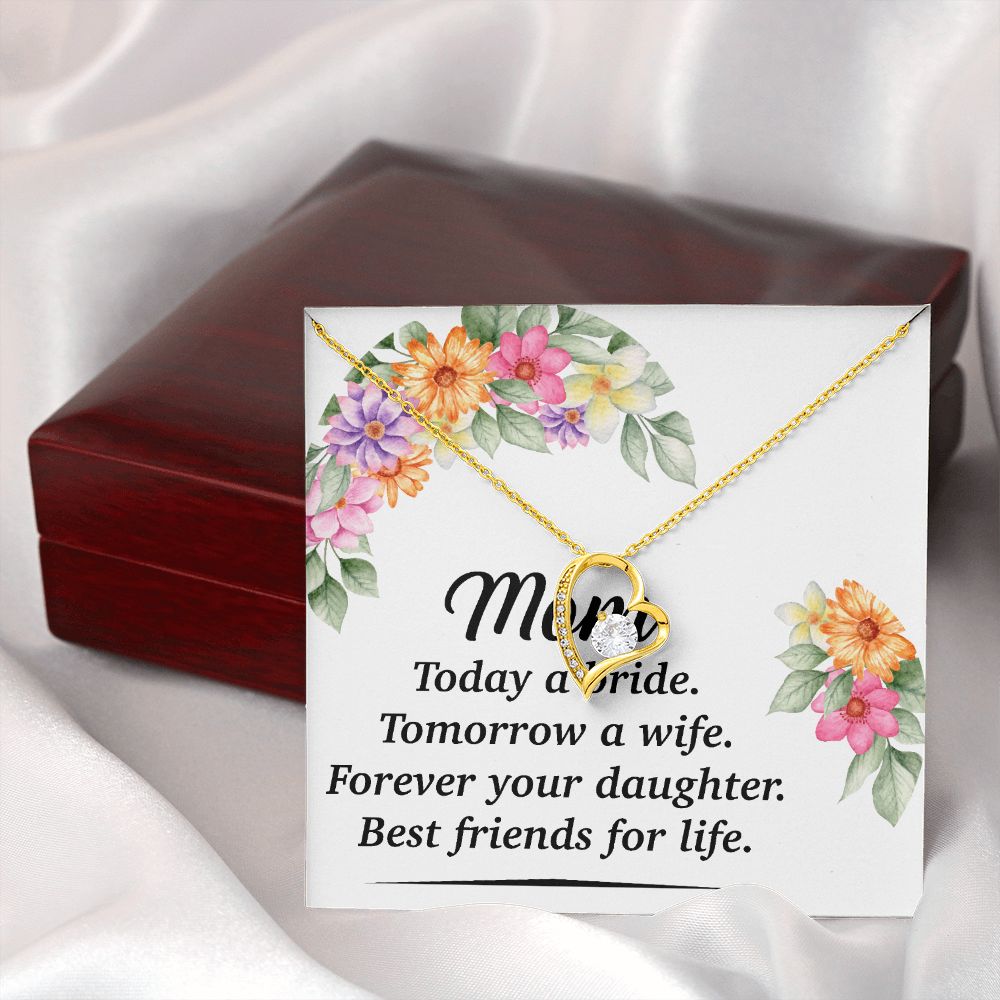 Mom Bestfriend For Life Forever Necklace w Message Card-Express Your Love Gifts