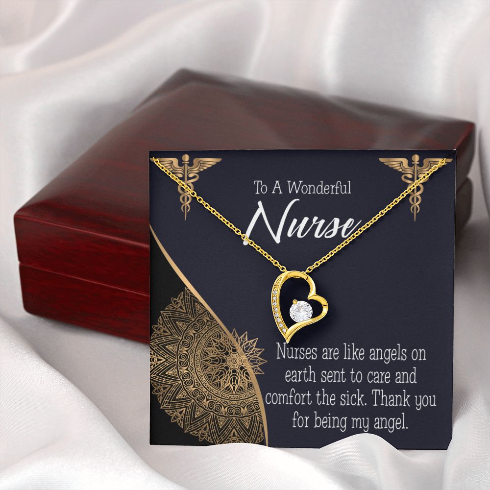 Nurses are Like Angels Forever Necklace w Message Card-Express Your Love Gifts
