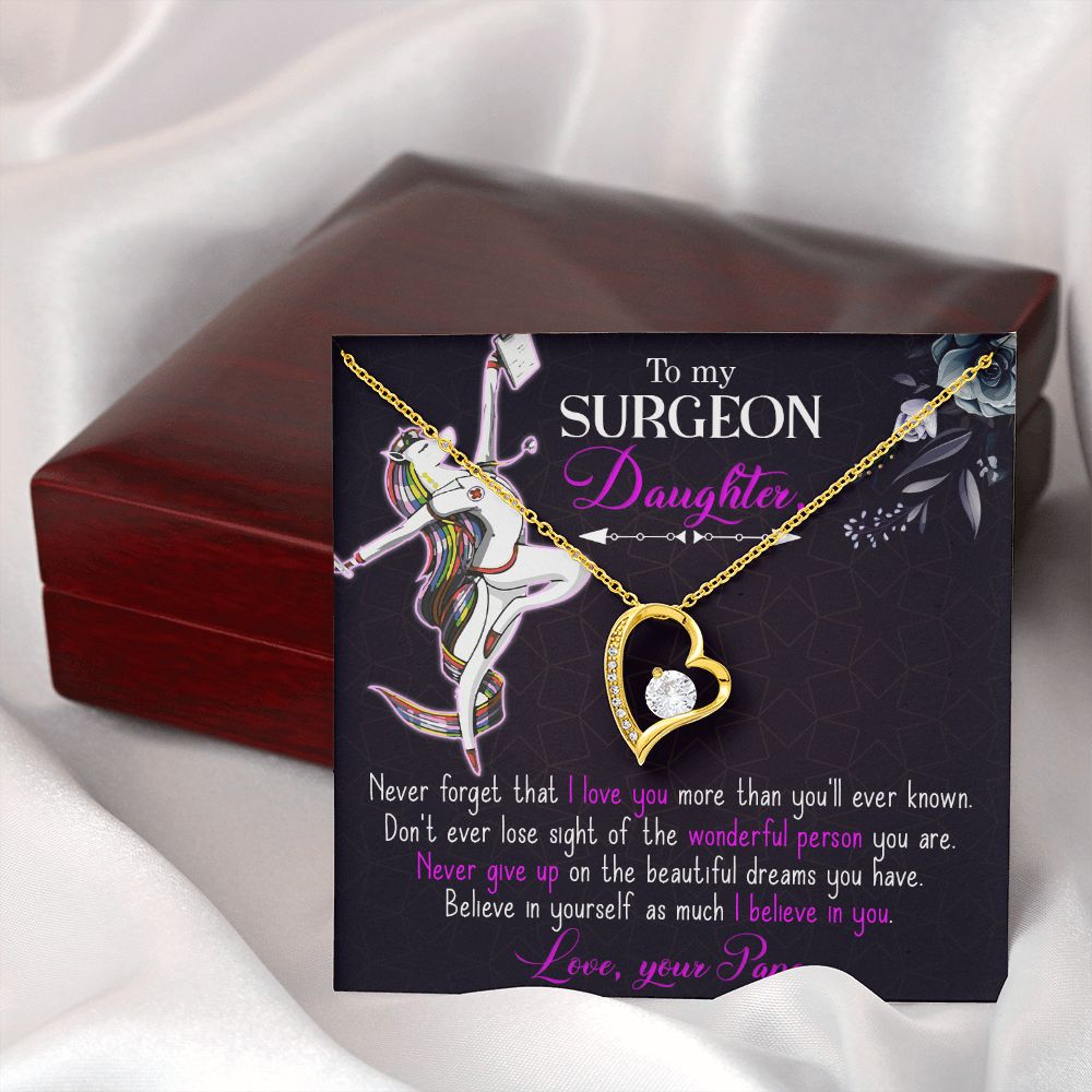 To my Surgeon Daughter Forever Necklace w Message Card-Express Your Love Gifts
