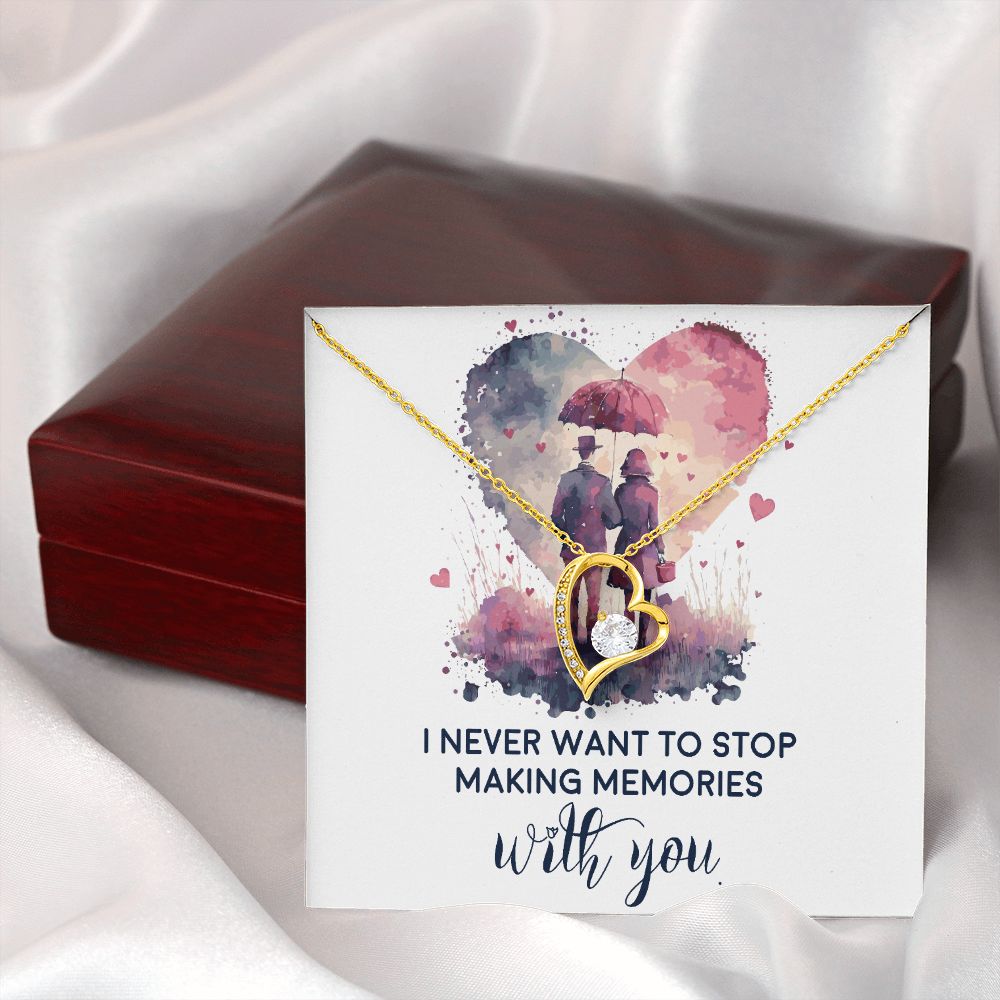 Never Stop Making Memories Forever Necklace w Message Card-Express Your Love Gifts