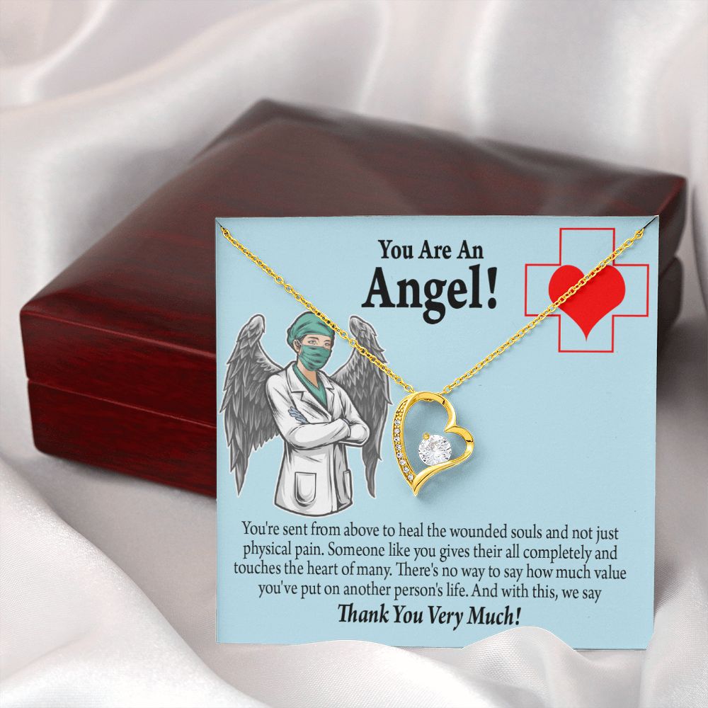 You Are an Angel Nurse Forever Necklace w Message Card-Express Your Love Gifts