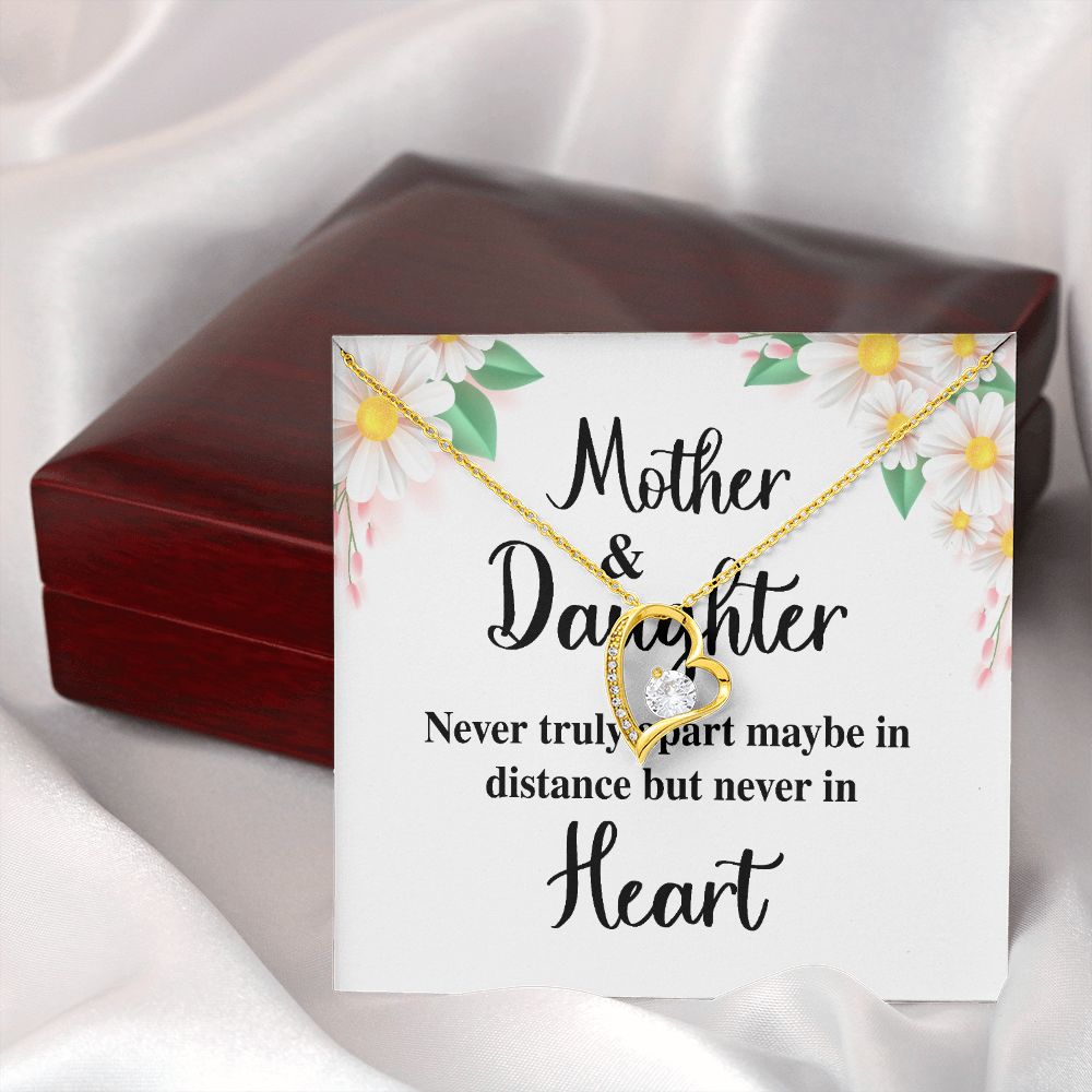 Mother and Daughter Never Truly Apart Forever Necklace w Message Card-Express Your Love Gifts