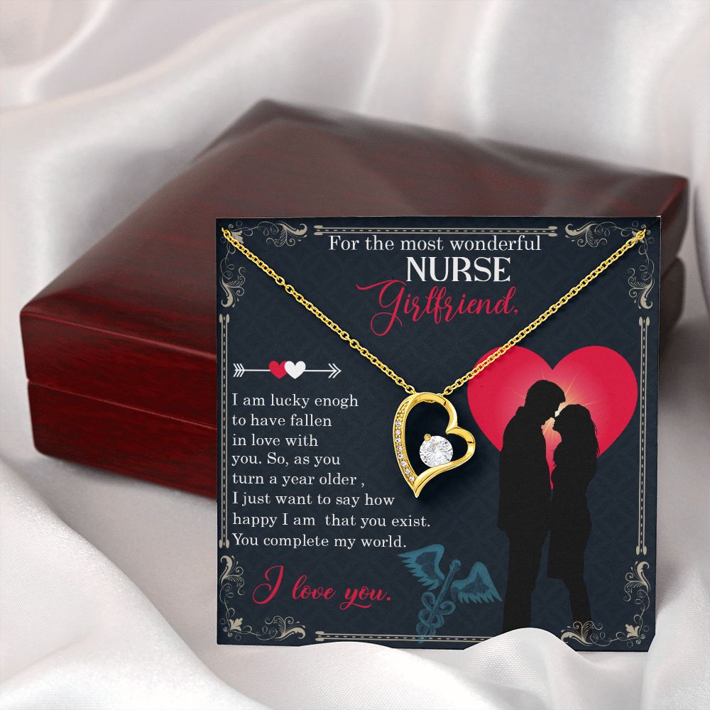 For the most wonderful nurse girlfriend Forever Necklace w Message Card-Express Your Love Gifts