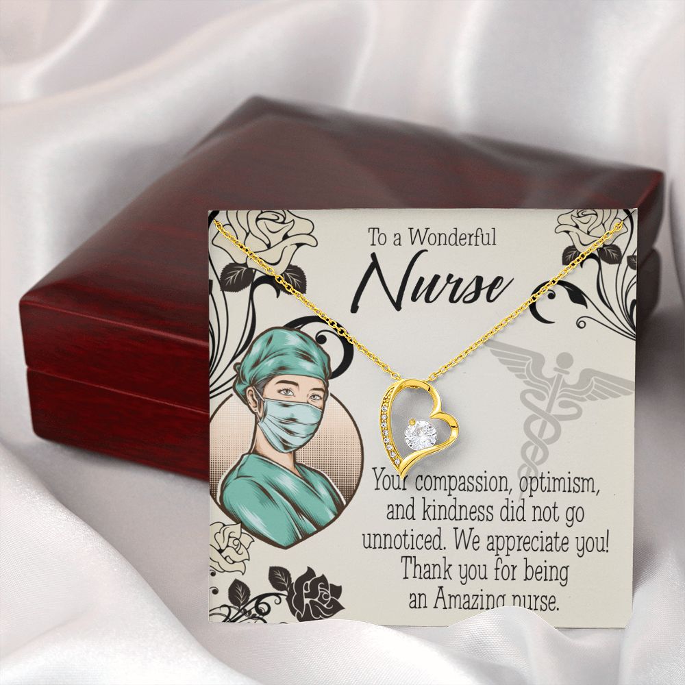 Thank Your Nurse Gift Forever Necklace w Message Card-Express Your Love Gifts