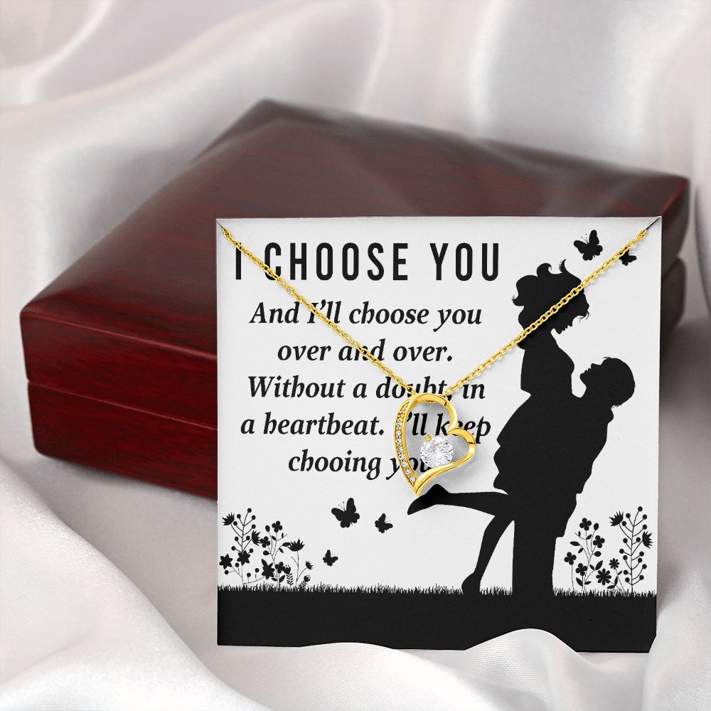 I Choose You Forever Necklace w Message Card-Express Your Love Gifts