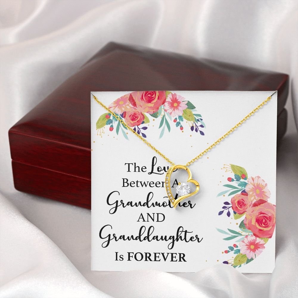 The Love Between a Grandmother and Granddaughter Forever Necklace w Message Card-Express Your Love Gifts