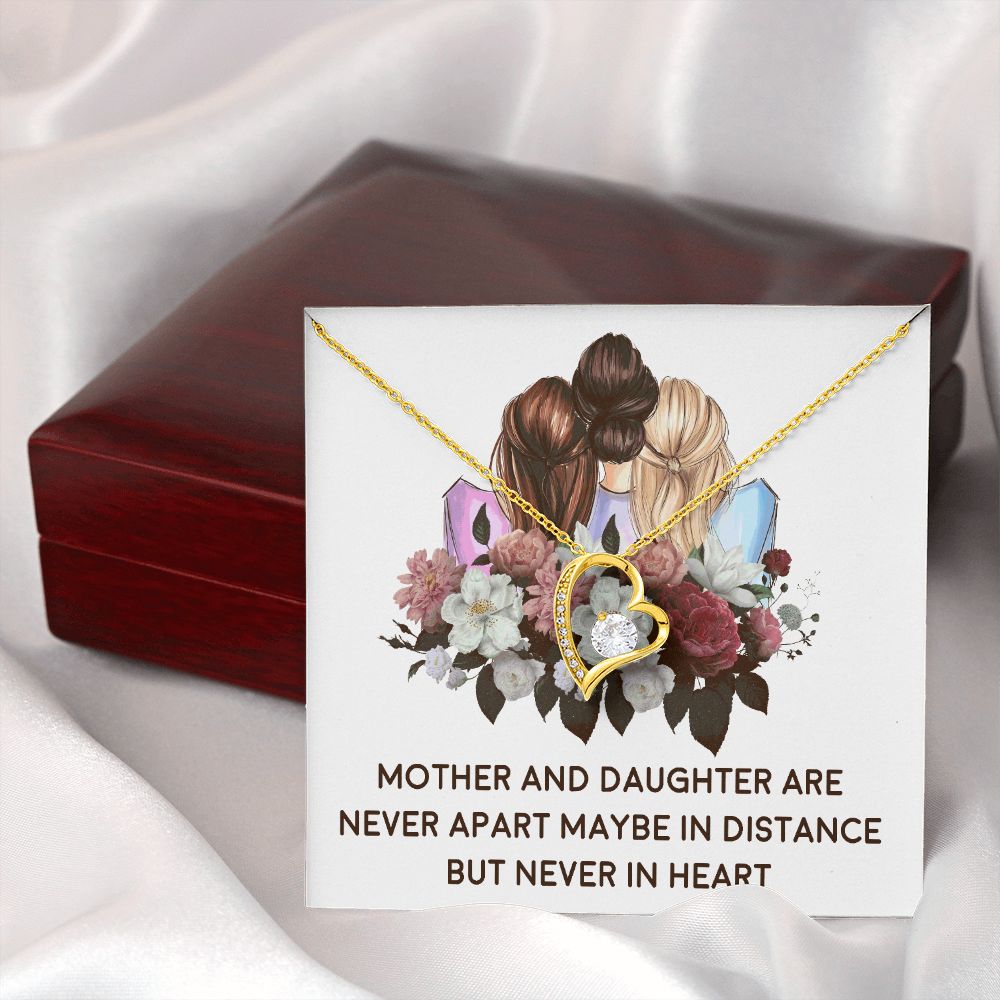 Mother and Daughter Never Apart Forever Necklace w Message Card-Express Your Love Gifts