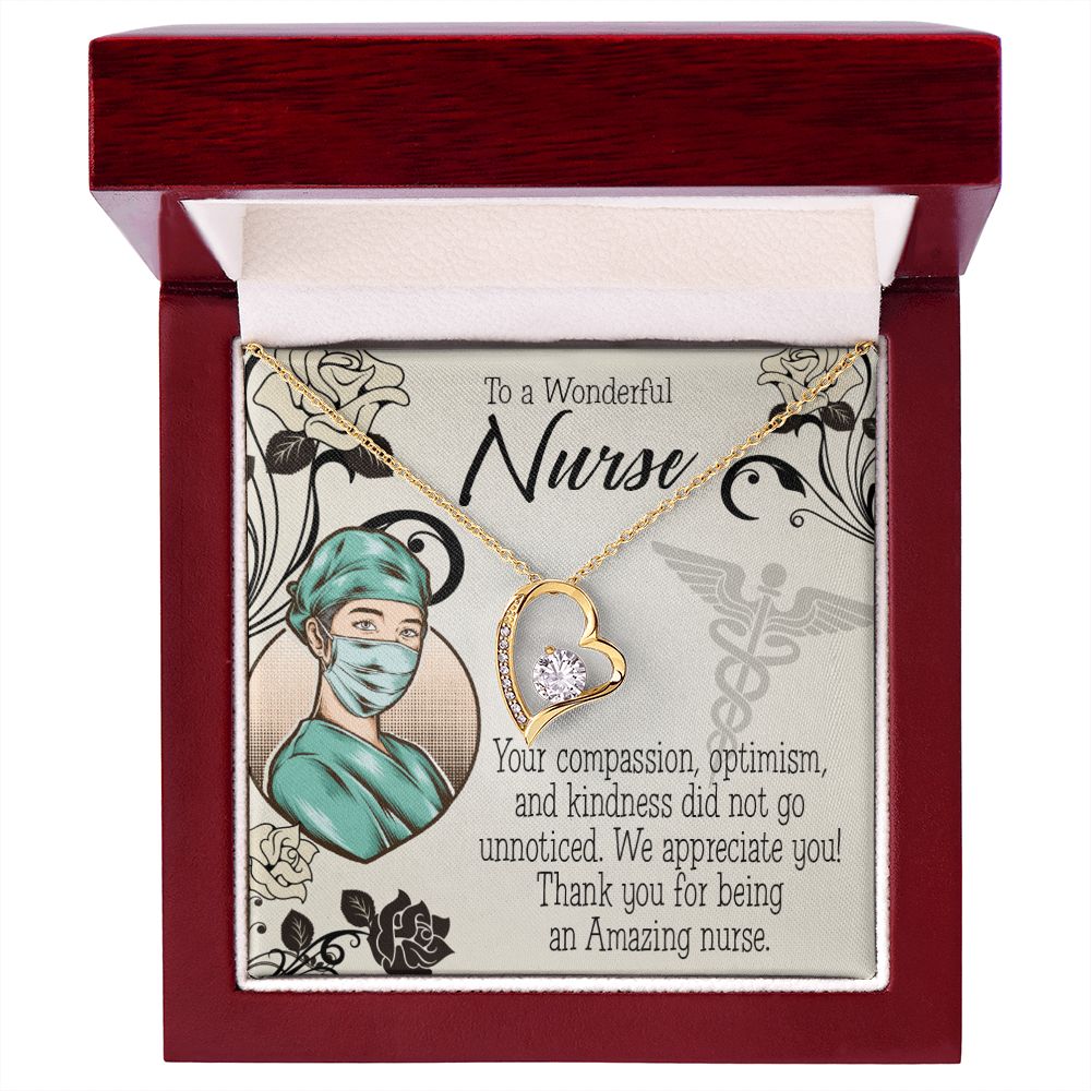 Thank Your Nurse Gift Forever Necklace w Message Card-Express Your Love Gifts