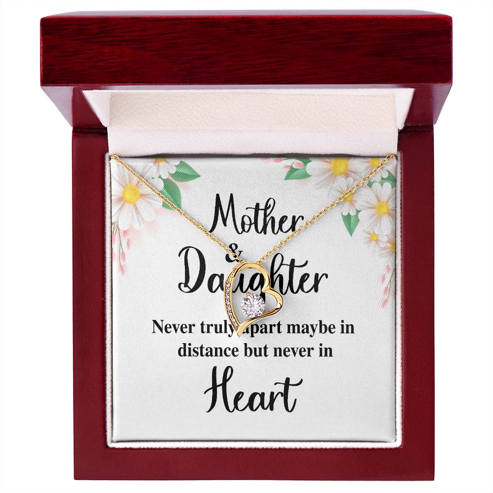 Mother and Daughter Never Truly Apart Forever Necklace w Message Card-Express Your Love Gifts