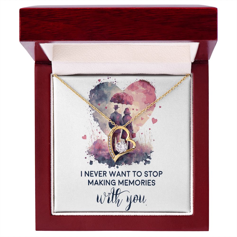Never Stop Making Memories Forever Necklace w Message Card-Express Your Love Gifts